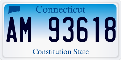 CT license plate AM93618