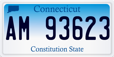 CT license plate AM93623