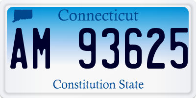 CT license plate AM93625
