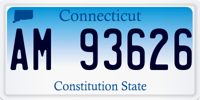 CT license plate AM93626