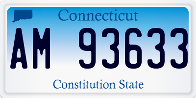 CT license plate AM93633