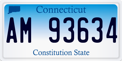 CT license plate AM93634