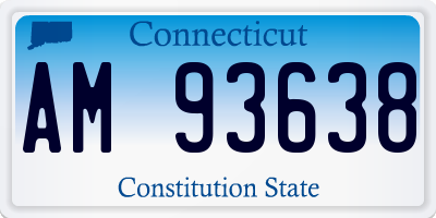 CT license plate AM93638