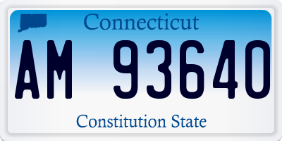 CT license plate AM93640