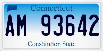 CT license plate AM93642