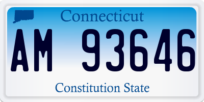 CT license plate AM93646