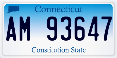 CT license plate AM93647