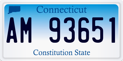 CT license plate AM93651