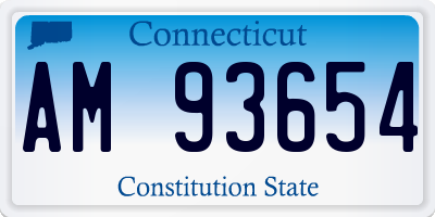CT license plate AM93654