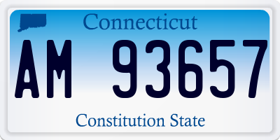 CT license plate AM93657