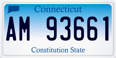 CT license plate AM93661