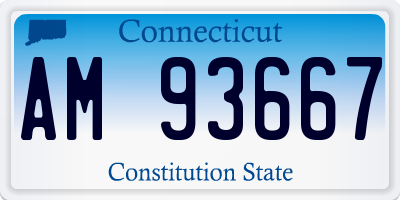 CT license plate AM93667