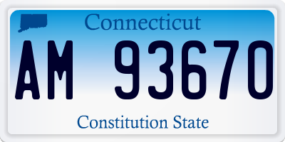 CT license plate AM93670