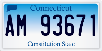 CT license plate AM93671