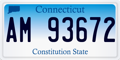 CT license plate AM93672