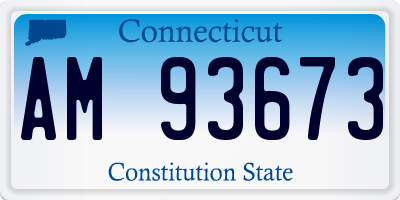 CT license plate AM93673
