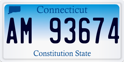 CT license plate AM93674