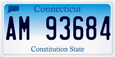 CT license plate AM93684