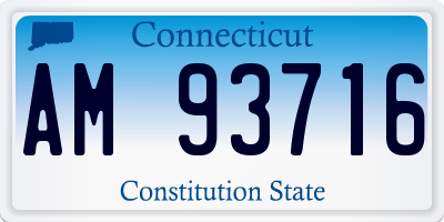 CT license plate AM93716
