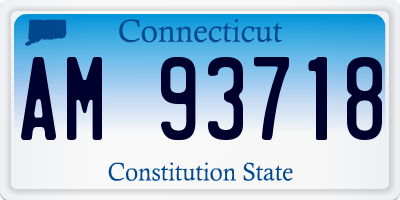 CT license plate AM93718