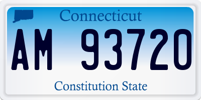 CT license plate AM93720