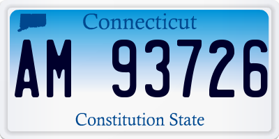CT license plate AM93726