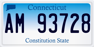 CT license plate AM93728
