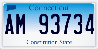 CT license plate AM93734