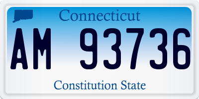 CT license plate AM93736