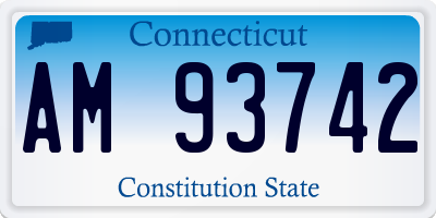 CT license plate AM93742