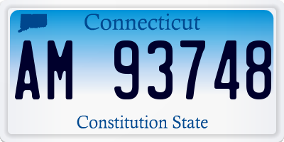 CT license plate AM93748