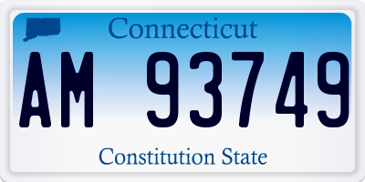 CT license plate AM93749
