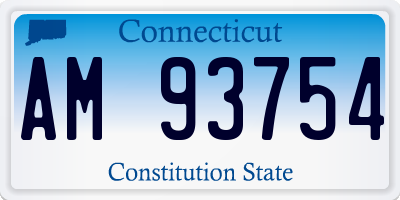 CT license plate AM93754