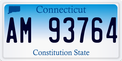 CT license plate AM93764