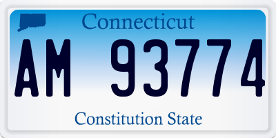 CT license plate AM93774