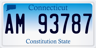 CT license plate AM93787