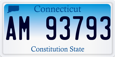 CT license plate AM93793