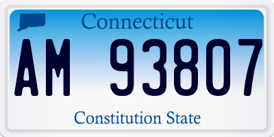 CT license plate AM93807