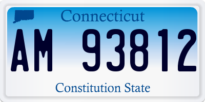CT license plate AM93812