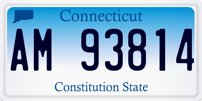 CT license plate AM93814