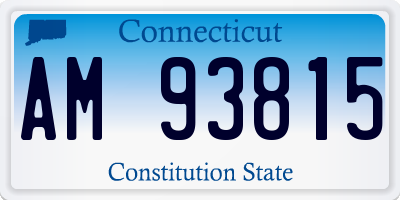 CT license plate AM93815