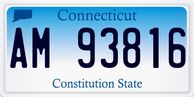 CT license plate AM93816
