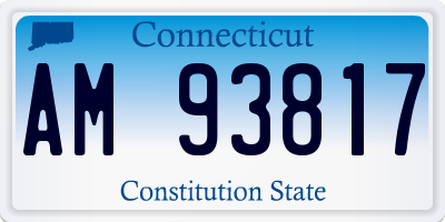 CT license plate AM93817