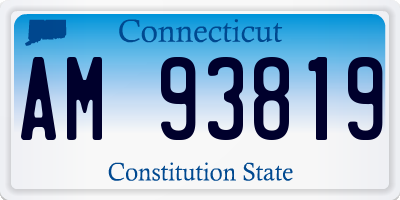 CT license plate AM93819