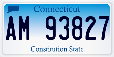 CT license plate AM93827