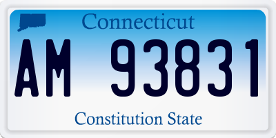 CT license plate AM93831