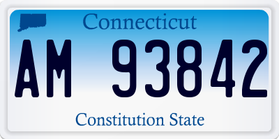 CT license plate AM93842