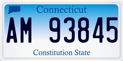 CT license plate AM93845
