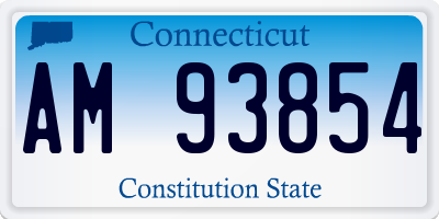 CT license plate AM93854