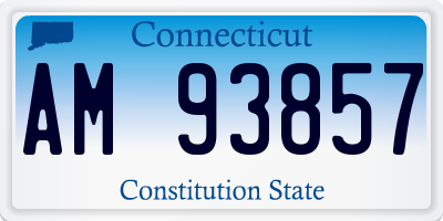 CT license plate AM93857